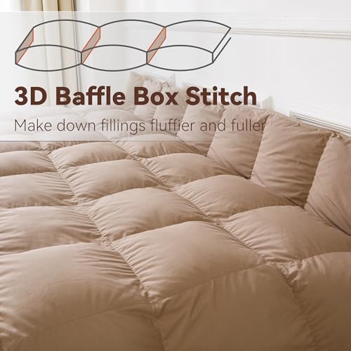SNOWMAN Premium Down Comforter King Size for Luxurious All Season Sleep OEKO-TEX STANDARD 100 44oz Fill Weight King Size