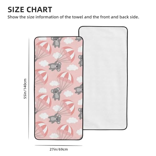 Pink Parachute Quick Dry Bath Towel - Microfiber Towel for Body and Bath Sheets - Soft and Durable for Home and Travel