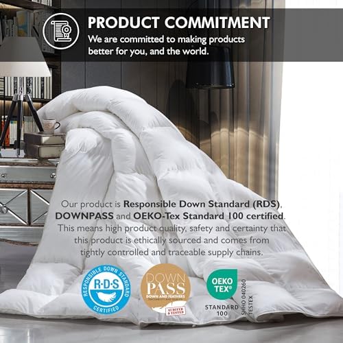 Luxurious King Size Goose Down Fiber Comforter for Premium Bedding
| 100% Egyptian Cotton Cover King Size Duvet with Ba
