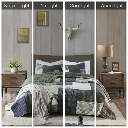 Woolrich Mill Creek Reversible Quilt Set - All Season Lightweight Coverlet, Cozy Bedding Layer, Oversized King/Cal King
